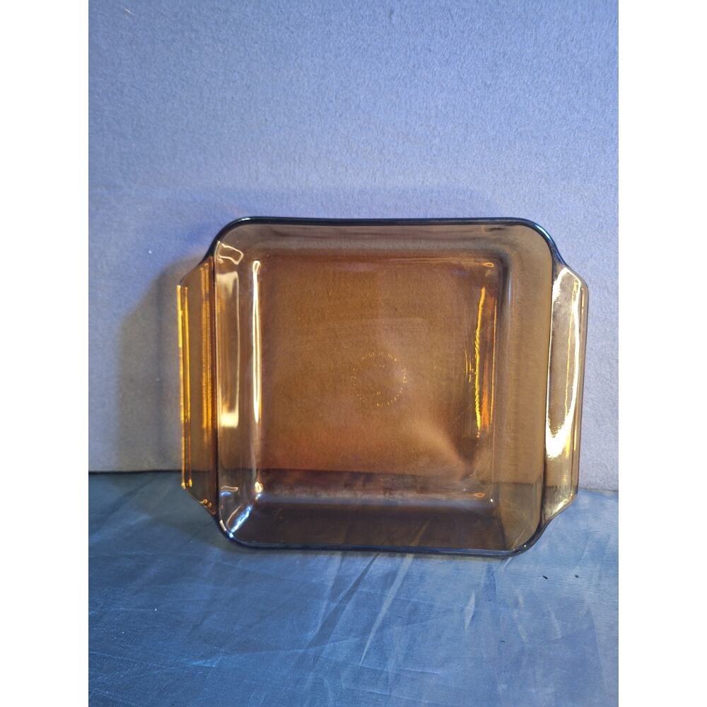 Anchor Hocking #435 Amber 8"x8"x2" Square 1.5 QT Baking/Brownie Dish USA Vintage